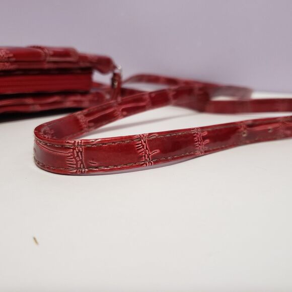 Purse Crossbody Hipster Red Vinyl 7"×6.5"×1.5" - Picture 9 of 9